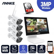 Annke 8ch 3mp full hd wifi nvr video überwachungs system mit 10.1 ''lcd monitor 4 stücke 2mp ip