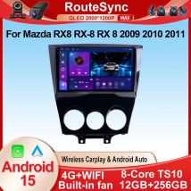 Radio samochodowe z Androidem 15, Carplay, Auto, odtwarzacz multimedialny wideo, nawigacja GPS, 4G WIFI, bez 2Din, do Mazda RX8 RX-8 RX 8 2009 2010 2011