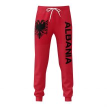 Herren-Jogginghose, Albanien-Flaggenhose mit Taschen, Jogger, Fußball, Fußball, Multifunktions-Sportschweiß mit Kordelzug