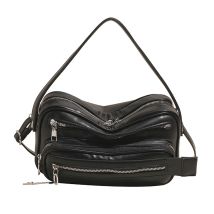 Soft PU Leather Messenger Bag for Women Multiple Zippers Shoulder Bag Casual Handbag Big Travel Crossbody Bags Large Capacity