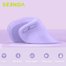 Mouse verticale ergonomico Seenda Jiggler Bluetooth 2.4g Mouse Wireless per Computer Laptop Notebook PC viola