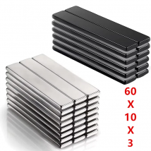 60x10x3 Square Rectangular Strong Magnetic Hook Fridge Magnets Mini Silver Black Magnet for Kitchen Photo Memo Office Garage Use