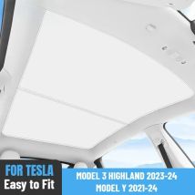 Für Tesla Modell 3Y 2021-2025 Neue Upgrade Eis Tuch Schnalle Sonnenschutz Glas Dach Sonnenschirm Vorne Hinten schiebedach Dachfenster