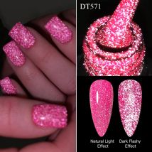 MEET ACROSS 7ml różowy fluorescencyjny odblaskowy żelowy lakier do paznokci brokat neonowy półtrwały żel UV LED lakier do paznokci Manicure