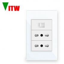 Vitw 120 * 72 mm italienische Standard-RJ45-Buchse, chilenisches Computer-Netzwerkkabel, CAT5E-Anschluss, Steckdose, gehärtete Glasscheibe