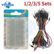 1-5 Sets 400 Tie Point Breadboard Solderless PCB Boards Prototype Universal Mini Bread Board with 65pcs Jumper Wire DIY Kit