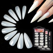 Lange Nagelspitzen, 100 Stück/Box, dünne, spitze künstliche Nägel, geeignet für Nagelstudios und persönliche Verwendung