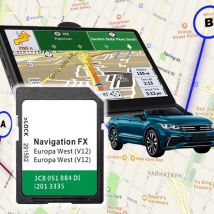 RNS 310 Navi Sat Nav FX SD Card Map for VW Navigation Europe Compatible for Volkswage V12 West