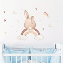 Cartoon niedlichen Kaninchen Regenbogen Wolke Tier Wanda uf kleber abnehmbar für Schlafzimmer Wohnzimmer Kinderzimmer Dekoration Wandt attoos
