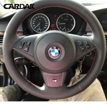 Customized Car Steering Wheel Cover For BMW E60 E61 530d 545i 550i E63 E64 630i 645Ci 650i Leather Braid For Steering Wheel