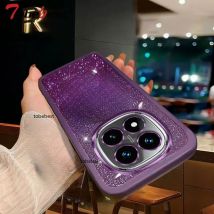 Custodia protettiva in silicone per fotocamera con glitter Bling per Xiaomi Redmi Note 14 Pro Plus 4G 5G Cover posteriore morbida