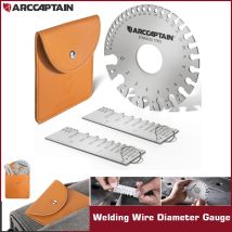 ARCCAPTAIN Calibro per filo Strumento di misurazione Materiale per saldatura di metalli Calibro di spessore rotondo bifacciale standard per MMA TIG MIG CUT