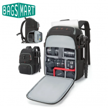 BAGSMART Kamerarucksack für Fotografen, professioneller Kamerataschen-Rucksack, passend für bis zu 15,6-Zoll-Laptops, DSLR-Drohnen, Stativ-Rucksack