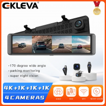 4k dash cam 4 channel 11.26 Inch ADAS BSD Car DVR WIFI APP Rear View Mirror Auto Video Recorder Camera Ultra HD 24H Parking ﻿