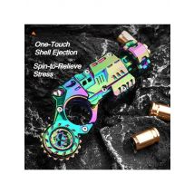 Shell-Ejecting Alloy Toy Pistol Set Stress Relief Fidget Sensory Toy Mini Finger Spinning Top EDC Desk Gadget Gift for Teen Boys