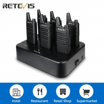 Retevis RT622 Walkie Talkie 6 pezzi Mini Walkie Talkie PMR FRS Walkie Talkie Set con caricatore multigruppo a 6 vie per ristorante dell'hotel