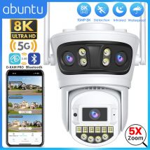 15MP 8K Three Lens Wifi Camera Outdoor Three Screens Video Surveillance Camera 2.4G/5G Night Vision Human Detection Security CAM