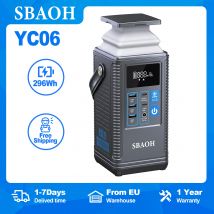 Centrale elettrica portatile da 80000 mAh, generatore solare con batteria al litio da 296 Wh Uscita PD USB-C da 100 W con illuminazione retrattile, Power Bank