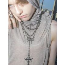 Quaste Kreuz Halskette Cyberpunk Stil für Damen Herren Schmuck Accessoires Party Geschenke