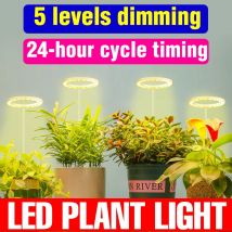 USB DC5V LED Coltiva le luci Lampada ad anello a spettro completo dimmerabile con temporizzazione Accensione/spegnimento automatico per la coltivazione di piante in vaso succulente di fiori