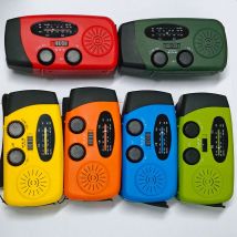 Radio portatile 2000mAh con powerbank, radio AM/FM, ricarica solare e a manovella, USB Type-C, con torcia a 3 LED, radio di emergenza.