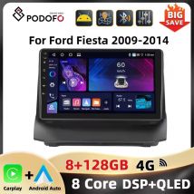Podofo 2Din 8Core autoradio per Ford Fiesta 2009-2014 lettore multimediale navigazione GPS WIFI 4G Carplay Android Car Stereo