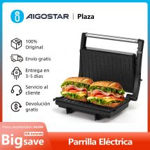 Parrilla Eléctrica, Máquina de Panini y Sandwichera, Apertura 180º, Placas Antiadherentes 23 x 14,5 cm, Libre de BPA, 1000W