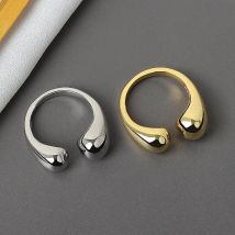 2024 neue Übertreibung Punk Wasser Tröpfchen Verzerrung Unregelmäßigen Breiten Version Gold Farbe Ring Für Frauen Partei Schmuck Geschenke