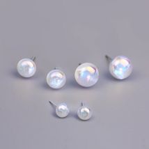 Ohrstecker aus 925er-Sterlingsilber, Fantasiefarbe, synthetische Perlen, Ohrstecker für Frauen und Mädchen, Modeschmuck