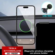TEEQ Autotelefonhalter für Tesla Model 3/Y/HIGHLAND 2025 Bildschirm Seitenmontage Magnetisches kabelloses Ladegerät 15 W Schnellladung BYD Atto 3