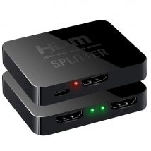 1x2 4K HDMI-Kompatibel Splitter Schalter 1 in 2 Out Video Distributor Verstärker Dual Display für Box PC Monitor Projektor Laptop