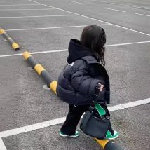 2024 new Children's stand-up collared cotton-padded jacket Padded jacket solid color coat for 2 to 10 Years old boys and girls