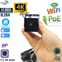 Camhipro Micro 4K 8MP Wifi PoE IMX415 Starlight Senor Pin Hole Cube Square Mini telecamera IP per uso industriale forense indoor