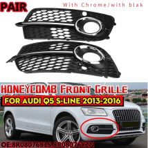 Coppia Fendinebbia Anteriore Griglia di Copertura Griglia A Nido D'ape Per Audi Q5 Sport S-line 2013 2014 2015 2016 2017 8R 0807681 S,8R 0807682 N N N