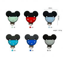 3 stücke Silikon Mickey Schnuller Clips Food Grade Beißringe Für Baby DIY Baby Schnuller Pflege Schnuller Kette Zubehör
