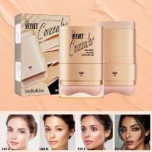 Wasserdichter Concealer-Stick, Radiergummi-Abdeckung, Augenringe, Sommersprossen, Tattoo, leicht, 2-in-1-Pinsel, Make-up-Basiscreme, feuchtigkeitsspendend