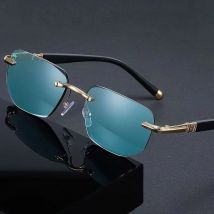 Anti-blaue Lesebrille Frauen Männer Brillen Leser Rahmenlose Sky Blue Strass Diamant Schneiden Randlose Presbyopie Brillen
