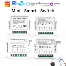 Moduł przełącznika rolet Tuya Smart ZigBee/WiFi do elektrycznych silników rolet 1/2-kanałowy, kompatybilny z Alexa i Hey Google