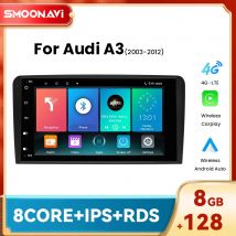 8 pollici IPS Android14 AI Voce Wireless Carplay Autoradio Multimediale Per Audi A3 2 8P 2003-2013 8GB 128GB Navigazione GPS DSP Audio