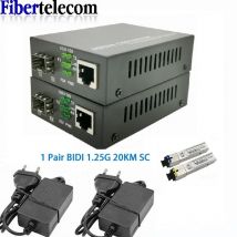 1 Pair Fiber Optical Media Converter 1 Port SFP to 1 RJ45 Gigabit Optical Fiber Ethernet 10/100/1000M