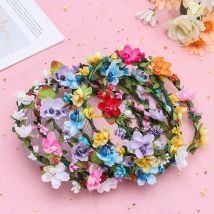 Mode Blume Krone Frühling Böhmen Blume Krone Frauen Stirnbänder verstellbare Band Mädchen Blumenkranz Braut Halo Kopf bedeckung