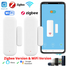 Tuya WiFi Zigbee Sensore per porte Sensore per finestre Sensore di contatto per Smart Home Smart Life APP Controllo remoto per Yandex Alexa
