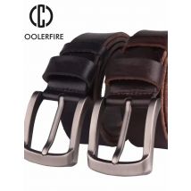CCOOLERFIRE Men Belt Full Grain 100% Real Genuine Cowskin Top Layer Leather Soft Jeans Cowhide Belts For Men TM053