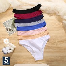 FINETOO 5 sztuk/zestaw M-XXL majtki damskie bawełniana bielizna damska bielizna seksowna bielizna Femme dziewczyny kalesony majtki 7 jednolitych kolorów