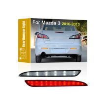3 Functions LED Taillight Rear Bumper Lamp Assembly Red Running Brake Light White Reversing Light For Mazda 3 Axela 2010-2013