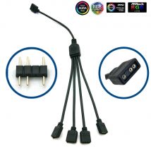 5–24 V 3-poliger RGB-Stecker 1 bis 1 2 3 4 5 3-poliges Draht-Splitter-Verlängerungskabel für Computer-Lüfter-Motherboard AURA RGB-LED-Bandlicht