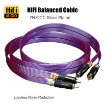 Audiophiles RCA-Kabel 7N OCC versilbertes Signal RCA-Kabel RCA-Signalkabel RCA-Stecker für Verstärker DAC Soudbox