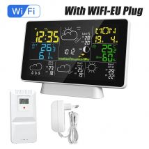 Tuya WiFi inteligentna stacja pogodowa miernik temperatury i wilgotności czas kalibracji faza księżyca ciśnienie atmosferyczne zegar pogodowy
