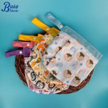 Babyshow Wet Dry Bag mit Tiermotiv und zwei Reißverschlüssen für Babywindeln, wasserdichte, wiederverwendbare Windeltasche