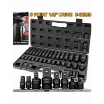 35Pcs 6 Point Deep Impact Socket Set 8-32mm and 8Pcs Impact Socket 1/4" 3/8" 1/2" 3/4" Drive Step Up/Down Reducer Adaptor Set